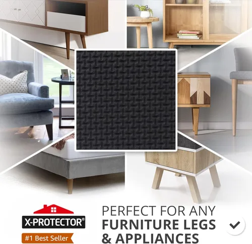 Miniatura 2 de X-PROTECTOR Almohadillas antideslizantes para muebles – 8 pinzas de muebles de alta calidad de 4 pulgadas. Patas de goma autoadhesivas para muebles