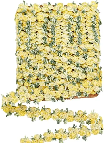 Miniatura 7 de PH PandaHall Cinta de poliéster con borde de encaje floral de 5 yardas, adorno bordado para apliques de boda, costura artesanal, tapicería, cortina