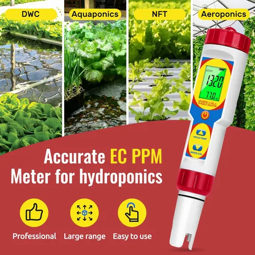 Miniatura 4 de Medidor digital de pH y salinidad para agua salada, acuario, piscina, probador de sal para piscina, 6 en 1, sal de pH mejorada, ORP, EC, TDS, kit