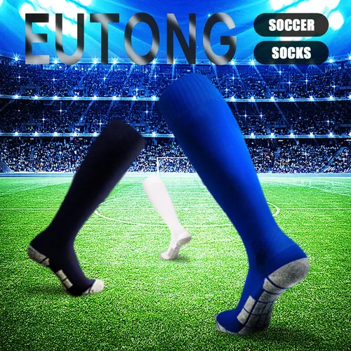 Miniatura 3 de ELUTONG Calcetines de fútbol para jóvenes, niños y adultos, 3 pares de calcetines deportivos de fútbol alto hasta la rodilla