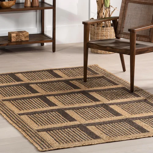Miniatura 9 de nuLOOM Aletta - Alfombra geométrica de yute de 5 x 8 pies para comedor, alfombra neutra, alfombra para sala de estar, cocina, color natural
