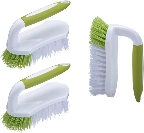 Cepillo de limpieza para limpieza, limpiador de ducha resistente con cerdas rígidas para bañera, fregadero, suelo, azulejos y alfombras, paquete de