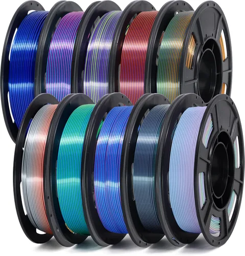 Miniatura 18 de Yousu Seda de Doble Color Filamento PLA para 3D Impresora Filamento Coextrusión PLA Multicolor Filamento PLA 1.75mm (± 0.03 mm) Compatible