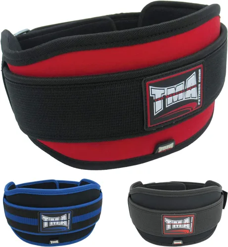 Miniatura 10 de TMA Cinturón de levantamiento de pesas FITNESS con doble soporte de espalda para entrenamiento de gimnasio, cinturones de 5 pulgadas de ancho