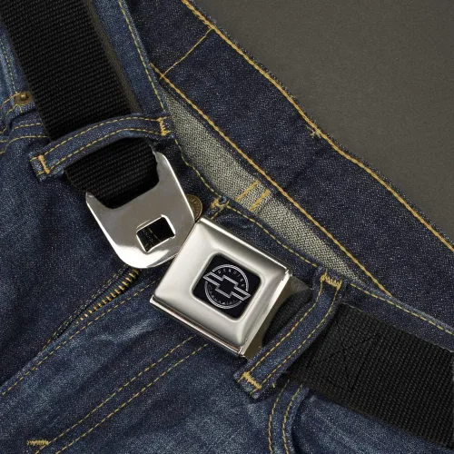 Miniatura 2 de Cinturón de seguridad con hebilla Negro 1.0" Ancho 20-36 pulgadas de Largo