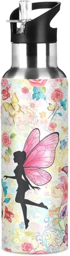 Miniatura 8 de Butterfly Wings Stainless Steel Vacuum Insulated Water Bottle 20 Oz Leakproof Water Bottles, BPA-Free Sport Water Bottle Insulated