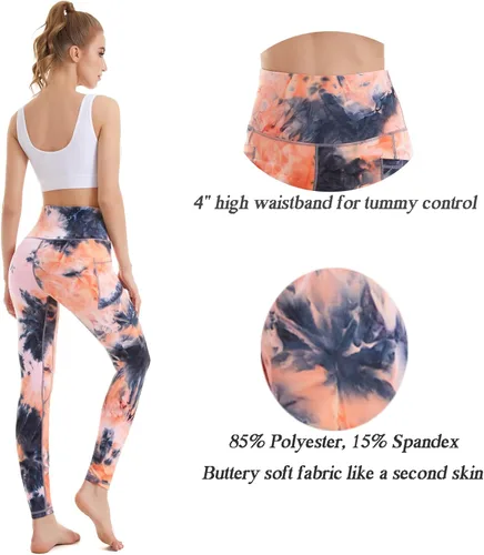 Miniatura 3 de iniber Pantalones de yoga de cintura alta con bolsillos para mujer, elásticos en 4 direcciones, suaves, para correr, entrenamiento, pantalones