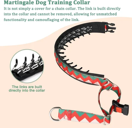 Miniatura 2 de Mayerzon Martingala - Collar de púa para perro sin tirones, collar personalizado con patrones geométricos para perros grandes, medianos y pequeños