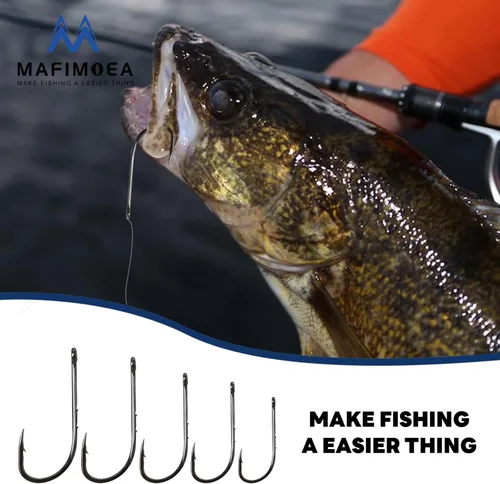 Miniatura 7 de MAFIMOEA - Paquete de 110 anzuelos de pesca con forma de pulpo, pequeños ganchos de alto carbono, ganchos circulares surtidos para lubina, crappie