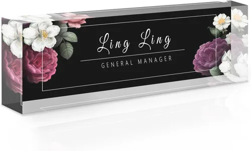 Placa de nombre de escritorio personalizada, placa de identificación acrílica, placas de nombre personalizadas para regalos de oficina, escritorio,