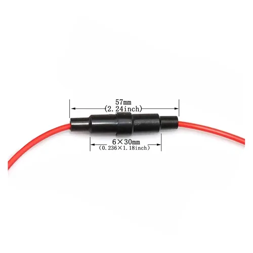 Miniatura 5 de Soporte de fusibles tipo tornillo en línea para automóvil automotriz de 0.236 x 1.181 in con cable de 16 AWG, 80 fusibles de vidrio de soplado