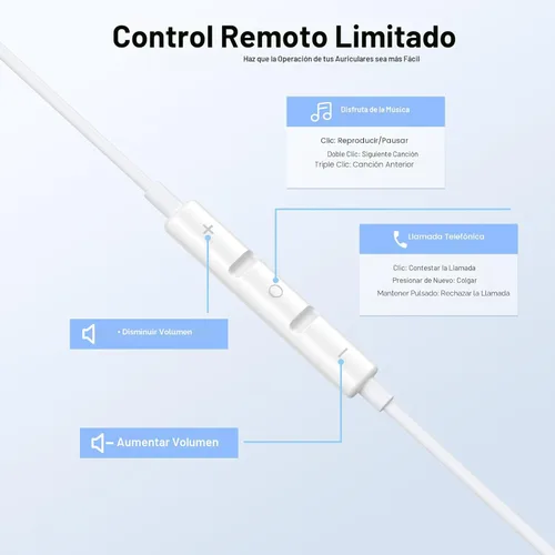 Miniatura 2 de [Certificado Apple MFi] Paquete de 2 auriculares Lightning, auriculares con cable True Plug and Play para iPhone con micrófono y control de volumen