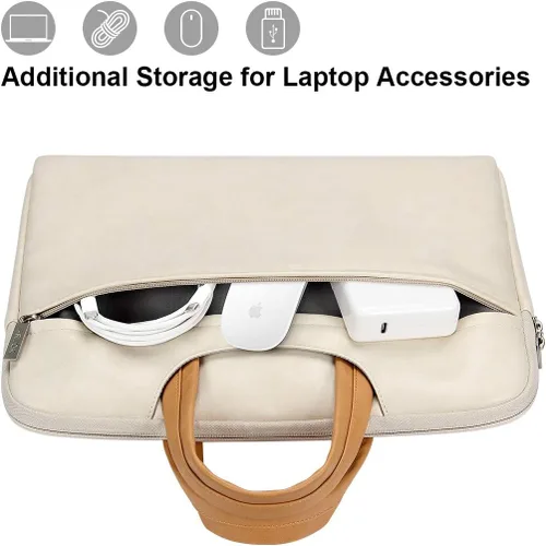 Miniatura 4 de ARVOK 15 15.6 16 pulgadas resistente al agua premium cuero portátil manga con asa y bolsillo con cremallera/ordenador portátil/Ultrabook Tablet