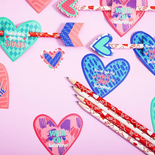 Miniatura 7 de JOYIN - 36 tarjetas de regalo del Día de San Valentín con flecha de Cupido de lápiz, para intercambio de San Valentín y premios de fiesta
