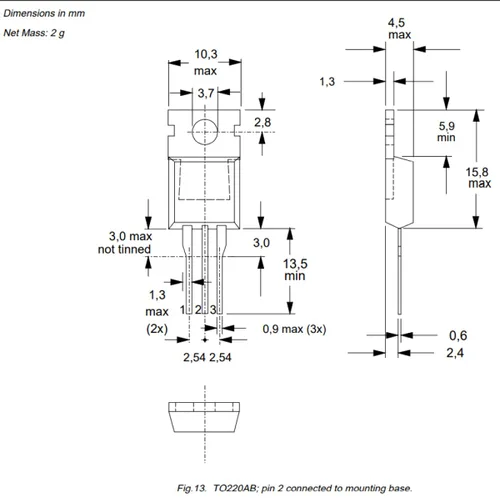 Miniatura 5 de 10 tiristores SCR unidireccionales BT151-800R BT151 12A 800V, TO-220.