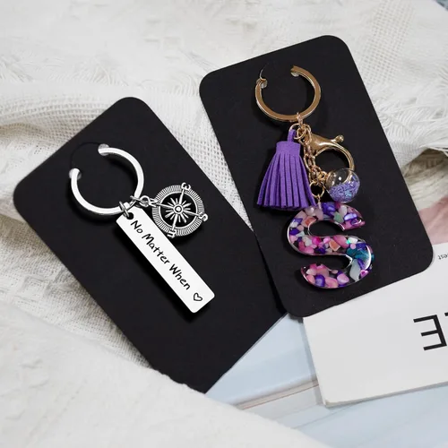 Miniatura 4 de Temlum 100 tarjetas de exhibición de llavero con bolsas autosellantes, soporte para tarjetas de llavero de 3 x 4.7 pulgadas para exhibir tarjetas