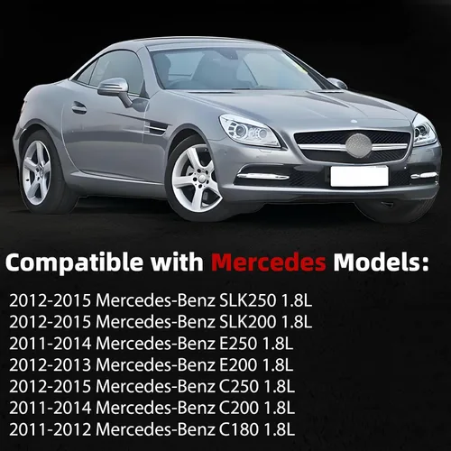 Miniatura 2 de MITZONE - Cubierta de válvula de motor de aluminio compatible con Mercedes Benz 1.8L Para Mercedes Benz C180 C200 E200 E250 SLK200 C250 C250