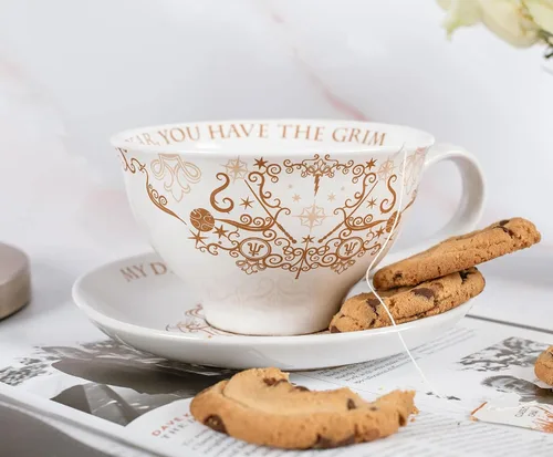 Miniatura 4 de Juego de taza y platillo de cerámica de 12 onzas de Harry Potter Grim Artículo coleccionable oficial del Mundo Mágico Juego de regalo para una