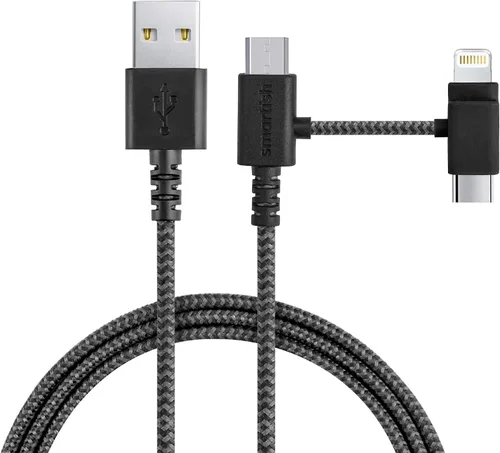 Miniatura 10 de Smartish Cable USB-C/Lightning 17/16/16e/15/14 - Crown Joule - Cable de carga universal de 6 pies con micro USB - Certificado MFi