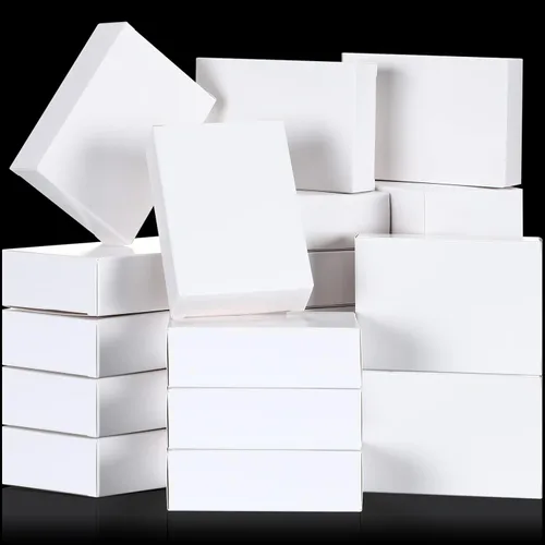 Gersoniel 100 piezas de cajas de jabón kraft para envasado de jabón casero, suministros para fiestas, regalos y envoltorios, 9,7 x 7,1 x 3 cm Blanco