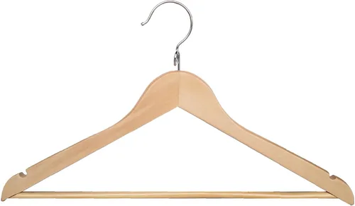 Miniatura 5 de Proman Products KSC9041 Kascade - Perchas de madera, paquete de 50 unidades, diseño único de anillo, para pantalones que ahorran espacio, con barra