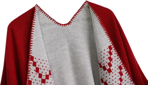 Miniatura 63 de Urban CoCo Poncho de colores para mujer, chal con frente abierto, color en bloques