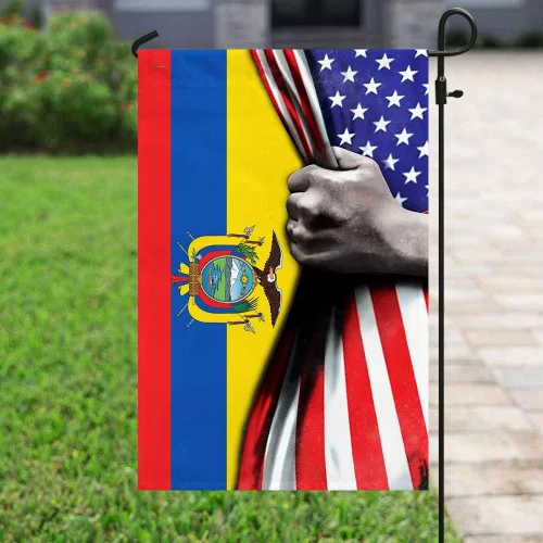 Banderas-Bandera de Ecuador de Estados Unidos QNK464F, bandera de jardín (11.5 x 17.5 pulgadas) - Banderas de jardín de Estados Unidos de poliéster