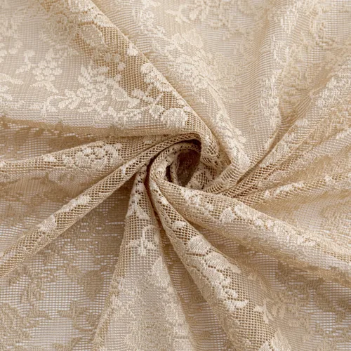 Miniatura 6 de H.ebony Cortinas de Encaje Beige de 72 Pulgadas de Largo Cortinas Transparentes de Gasa con Flores Victorianas Cortina de Encaje de Privacidad