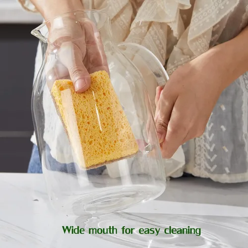 Miniatura 10 de Karafu - Jarra de vidrio de 68 oz/2 l con tapa, jarra de agua resistente al calor para agua caliente/fría, té helado y bebidas de zumo