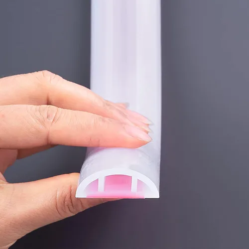 Bloque plegable para baño, tapón de agua, tira de sellado para umbral de ducha, barrera de ducha de silicona autoadhesiva (39 pulgadas, transparente)