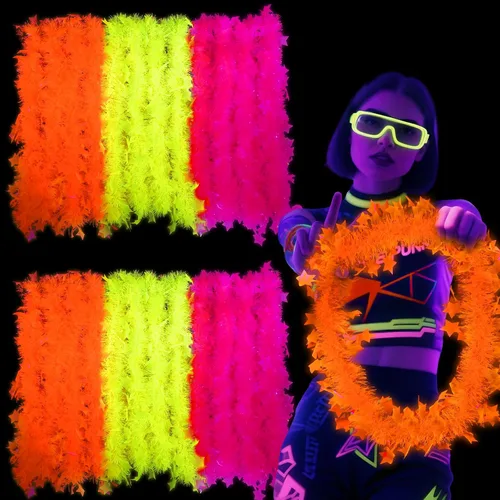 Miniatura 10 de Mega-L - 12 piezas de collar de fiesta que brilla en la oscuridad, suministros de fiesta que brillan en la oscuridad, collar de luz negra