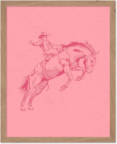 Miniatura 86 de Poster Master Póster de Rodeo marrón – Estampado retro de vaquero sobre caballo – Arte de vaquero – Arte occidental – Arte del salvaje oeste