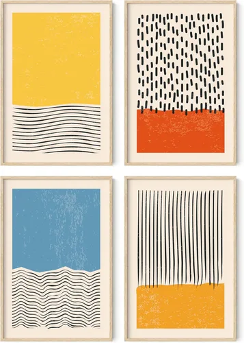 Miniatura 19 de HAUS AND HUES Arte abstracto para pared en blanco y negro, juego de 4 pósteres minimalistas en blanco y negro para paredes, pósteres estéticos Juego