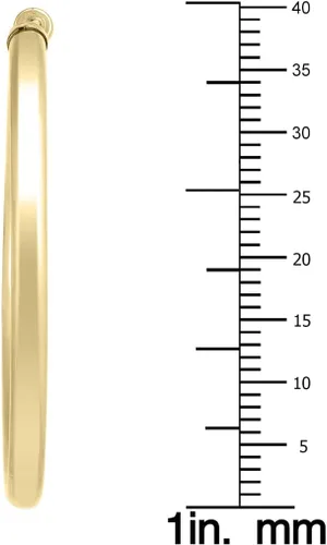 Miniatura 3 de Aretes de aro sin fin rellenos de oro amarillo de 14 quilates de 1.575 pulgadas (calibre de 0.118 in).