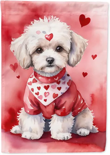 Miniatura 182 de Caroline's Treasures DAC5292CHF - Bandera de Border Collie My Valentine House para porche, grande, con manga para porche, para colgar en la pared