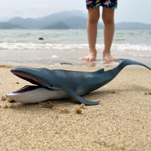 Miniatura 5 de Figura de acción de tiburón ballena azul, figura de tiburón de vida marina, animal marino realista, ideal para juguetes de baño, juguete de playa