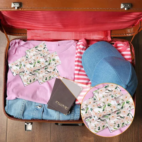 Miniatura 6 de PerKoop Paquete de 100 pañuelos faciales desechables de tamaño de viaje, 3 capas, para viajes de verano, boda, escuela, cartera, suministros