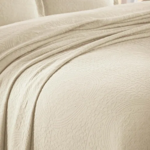 Miniatura 9 de Superior Juego de colcha de algodón con diseño de flor de lis, mantas cálidas, ropa de cama para todas las estaciones, decoración de dormitorio
