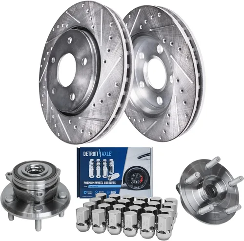 Miniatura 28 de Detroit Axle - Kit de frenos para Acura TSX 2009-2010 Honda Accord 2008-2011 Rotores de freno perforados y ranurados Pastillas de freno de cerámica