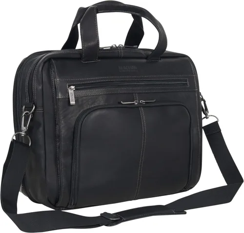 Miniatura 3 de Kenneth Cole REACTION "Out of the Bag" Manhattan - Bolso bandolera de cuero colombiano para laptop de 15.6" para viajes y negocios