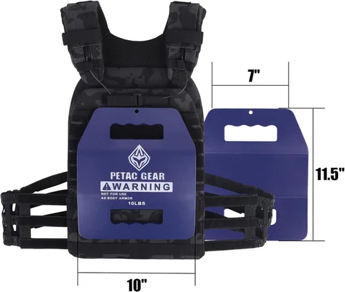 Miniatura 7 de PETAC GEAR Placas de Peso Tácticas Para Chaleco Con Peso Para Hombres Entrenamiento, 5/10/15/20 LBS Equipo de Chalecos de Entrenamiento de Fuerza