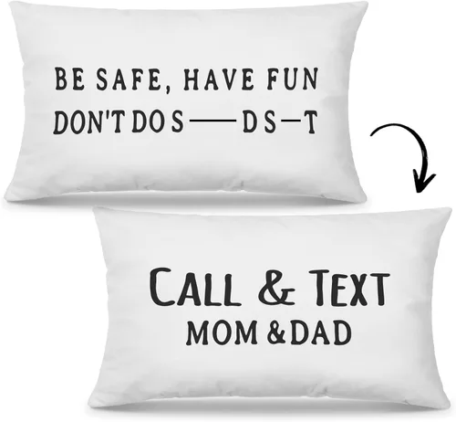 Miniatura 12 de Mingnei Funda de almohada con texto en inglés "Call Your Mom", divertida funda de almohada reversible decorativa de 12 x 20 pulgadas, regalos