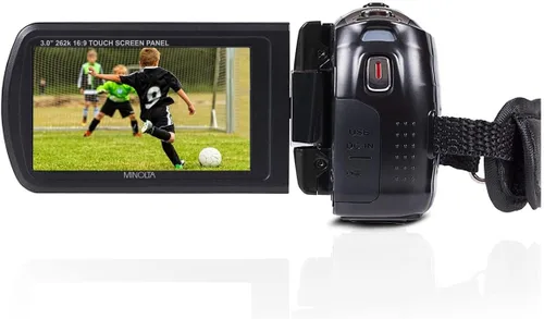 Miniatura 6 de Minolta Videocámara - Video Full HD de 1080p, fotos de 24 MP, visión nocturna con sensor IR, zoom 16X, estabilización antivibración, pantalla táctil