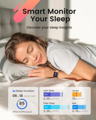 Miniatura 5 de Fitness Smart Watches for Women Men 1.85" Smart Watch with 30 Days+ Battery Life MakeRecive Call Heart Rate SpO2 Sleep Monitor 120+ Sport IP68