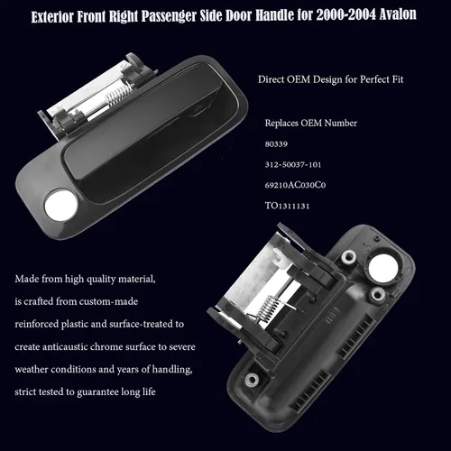 Miniatura 4 de Manija de puerta exterior exterior del lado del pasajero delantero derecho para Toyota Avalon 2000 2001 2002 2003 2004 Reemplazar OEM # 80339