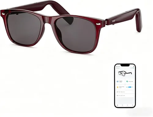Miniatura 16 de GetD Lentes AI, traducción en tiempo real con IA en 147 idiomas, lentes de sol polarizados inteligentes de nailon, gafas de aviador Bluetooth