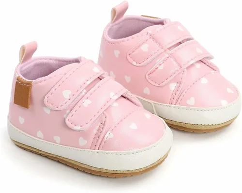 Miniatura 5 de GAISUMMI Baby Boys Girls Shoes Infant High-Top PU Leather Sneakers Newborn Crib Flats Non-Slip Rubber Sole Unisex Toddler Prewalkers