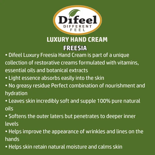 Miniatura 2 de Difeel Crema de manos ultra hidratante con fresia 100% aceite natural puro y vitamina E 1.4 onzas (paquete de 6)