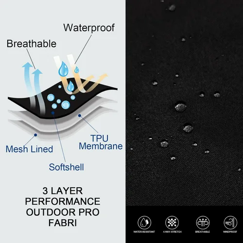 Miniatura 3 de URBEST Chaleco ligero de Softshell para hombre chaqueta sin mangas con bolsillos para golf senderismo viajes
