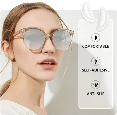 Miniatura 5 de Almohadillas de nariz antideslizantes para lentes de cámara de aire, cojines adhesivos de silicona suave, 30 almohadillas nasales para anteojos